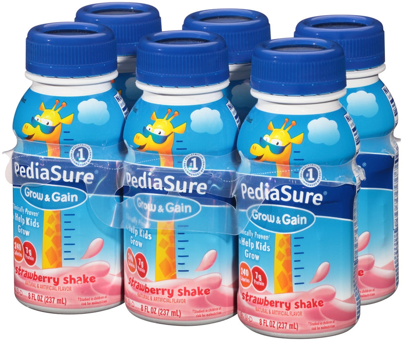 Abbott PediaSure Nutrition Drink, Strawberry Shake, 6 x 8 oz