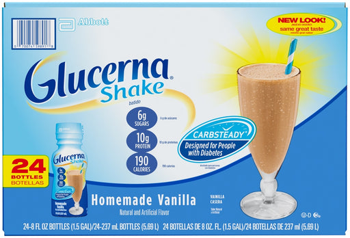 Abbott Glucerna Shake Value Pack, Vanilla, 24 x 8 oz