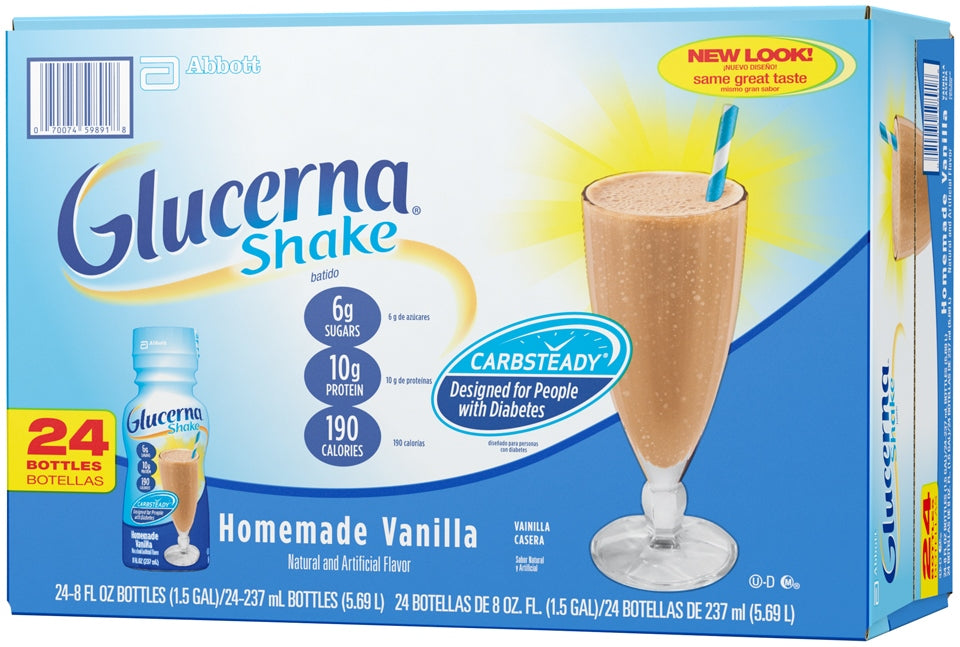 Abbott Glucerna Shake Value Pack, Vanilla, 24 x 8 oz