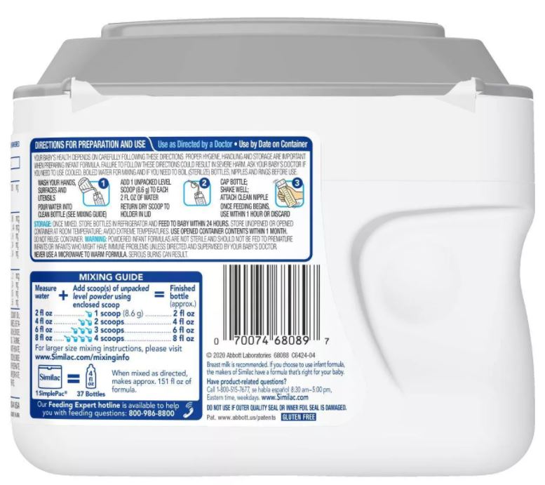 Similac Pro-Advanced Non-GMO Infant Formula With Iron Powder , 20.6 oz