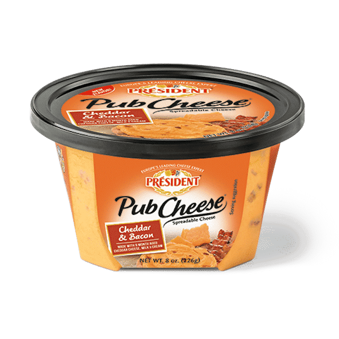 President Cheddar & Bacon Spreadable Pub Cheese , 8 oz