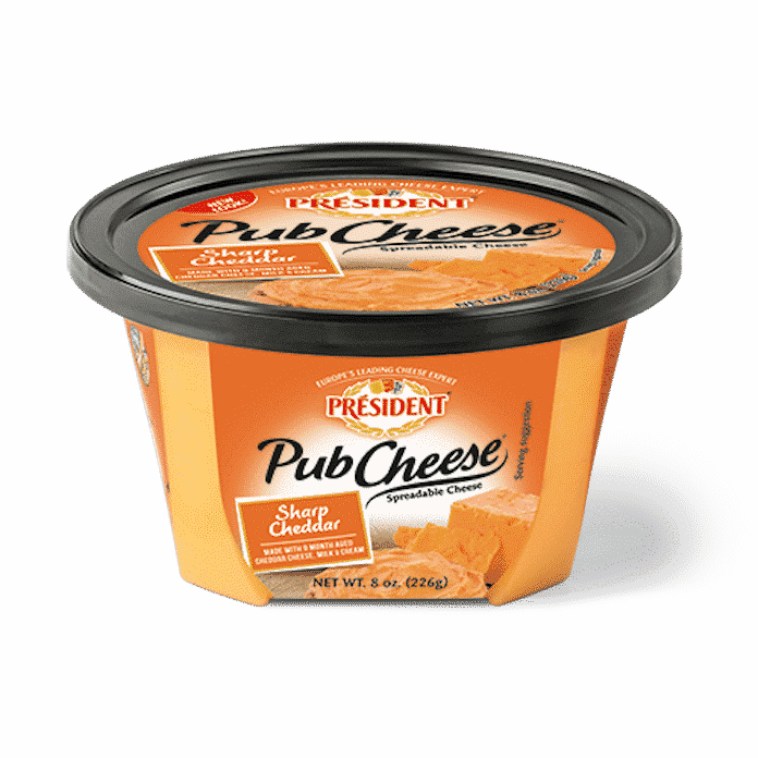 President Sharp Cheddar Spreadable Pub Cheese, 8 oz