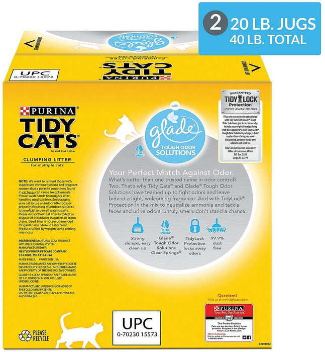 Purina Tidy Cats With Glade Clumping Litter Twin Pack, 2 x 20 lbs