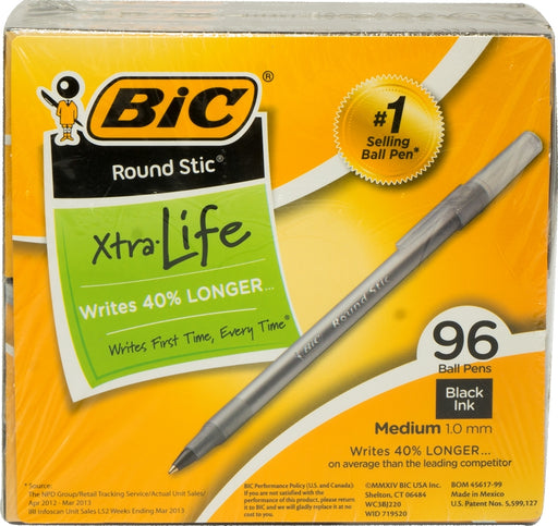 Bic Round Stic Pen, 96 ct