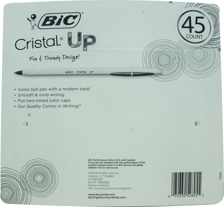 Bic Cristal Up Multi-Colored Pens, 45 pcs