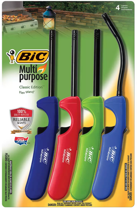 Bic Multi-Purpose 4-Piece Classic Edition & Flex Wand Lighter Set , 4 pcs