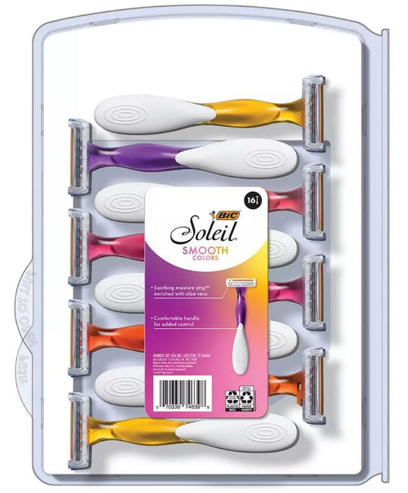 Bic Soliel Smooth Colors Razors, 16 ct