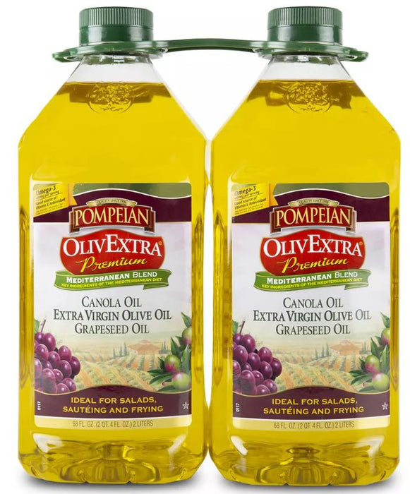 Pompeian OliveExtra Premium Mediterranean Blend Oil, 2-Pack, 2 x 68 oz