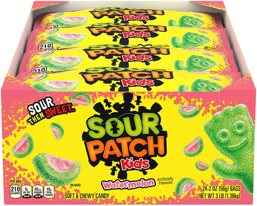 Sour Patch Kids Candy Bags, 24-Pack, 24 x 2 oz