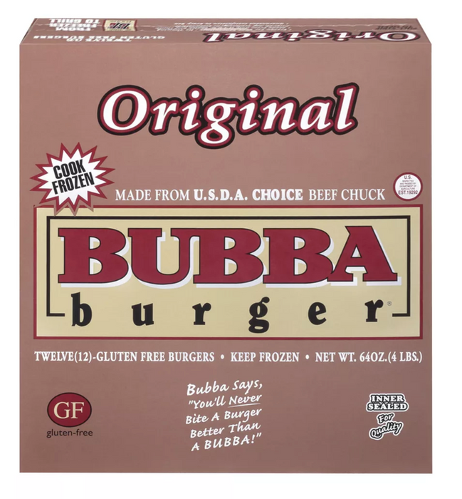 Bubba Frozen Burgers Patties Original , 4 lbs