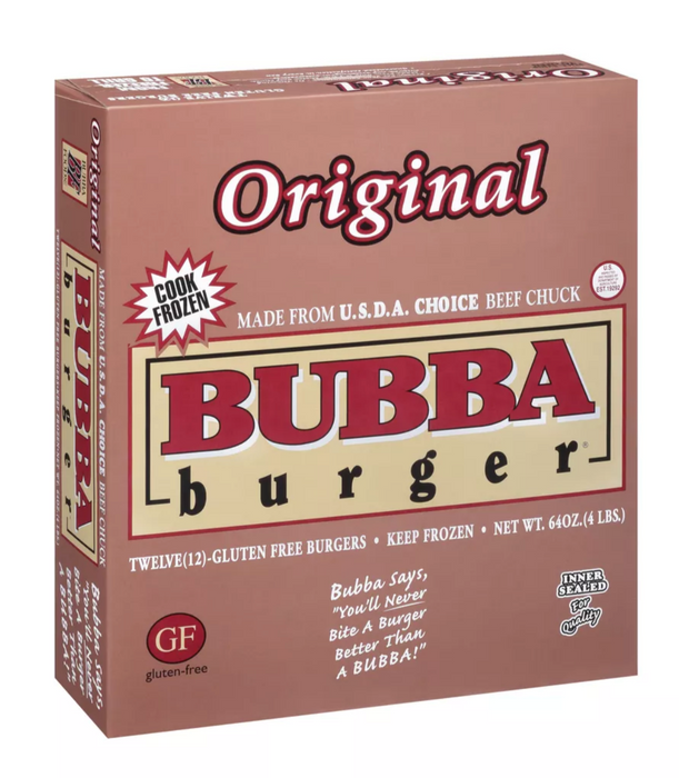 Bubba Frozen Burgers Patties Original , 4 lbs