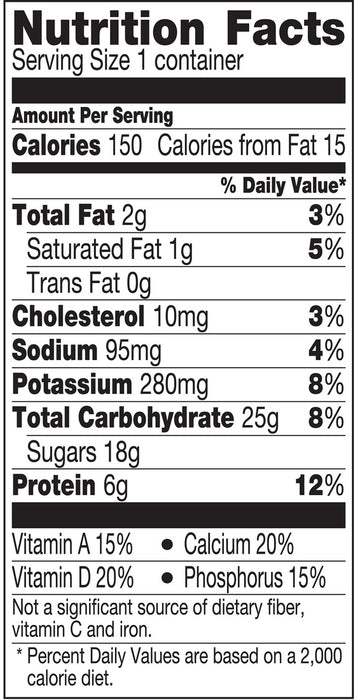 Yoplait Lactose-Free Strawberry Low-Fat Yogurt, 6 oz