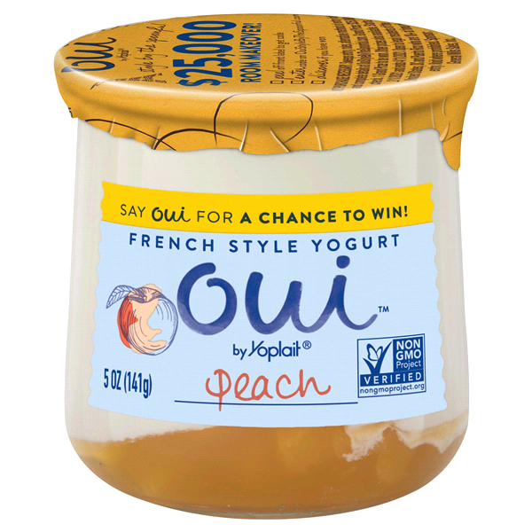 Yoplait Oui Peach French Style Yogurt, 5 oz