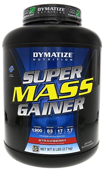 Dymatize Super Mass Gainer Protein Powder, Strawberry, 6 lbs