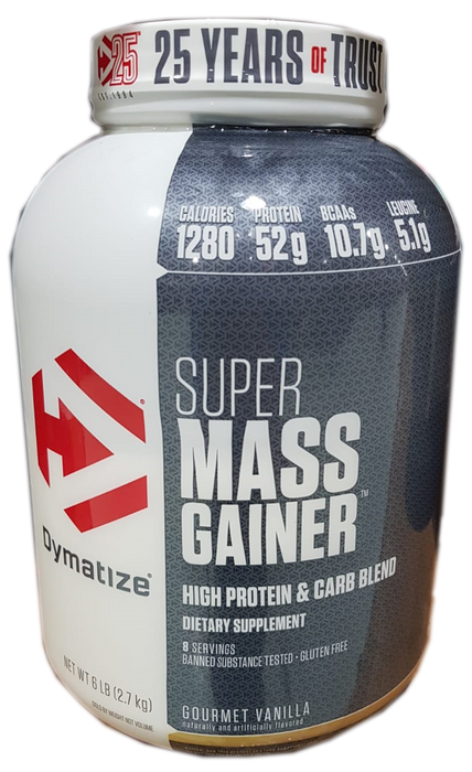 Dymatize Super Mass Gainer Protein Powder, Vanilla , 6 lbs