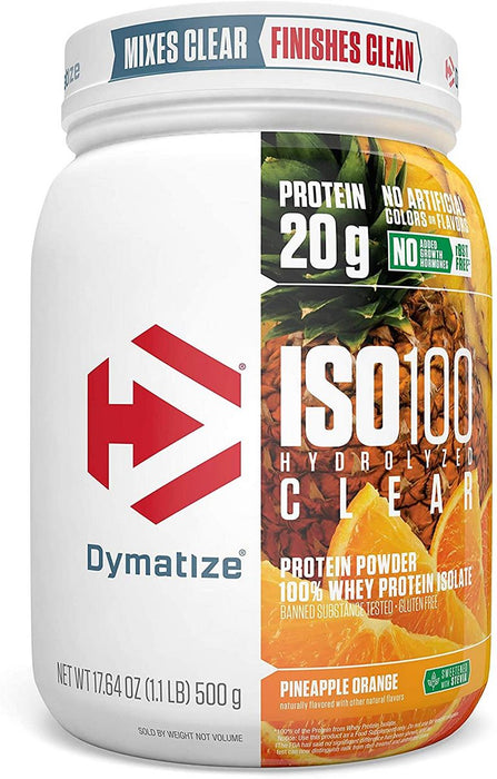 Dymatize ISO 100 Hydrolyzed Clear 100% Whey Protein Isolate, Pineapple Orange, 500 gr