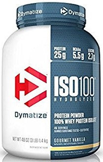 Dymatize ISO 100 Hydrolyzed 100% Whey Protein Isolate, Gourmet Vanilla, 3 lbs
