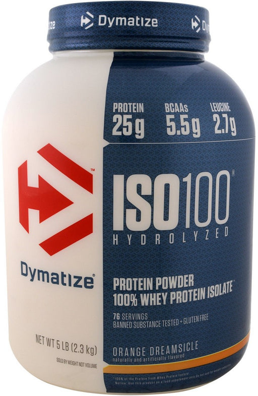 Dymatize ISO 100 Hydrolyzed 100% Whey Protein Isolate, Orange Dreamsicle, 5 lbs