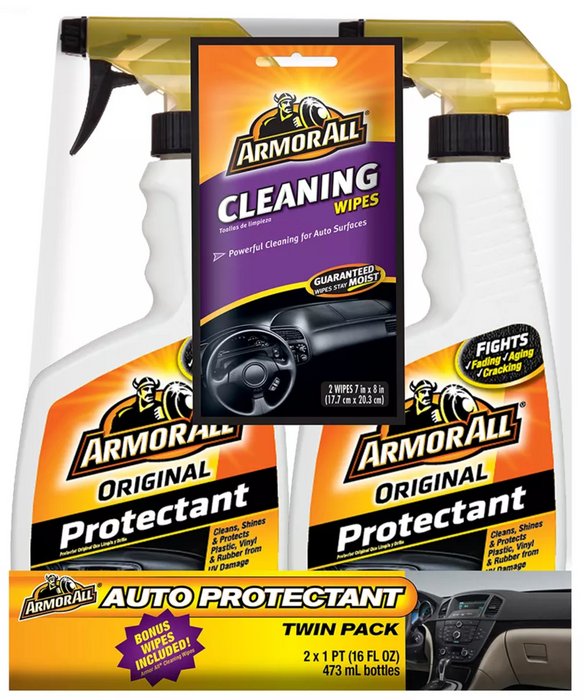 Armor All Auto Protectant Cleaning Wipes, Twin Pack , 2 x 16 oz
