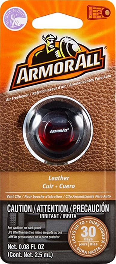 Armor All Vent Clip Air Freshener, Leather, 1 ct