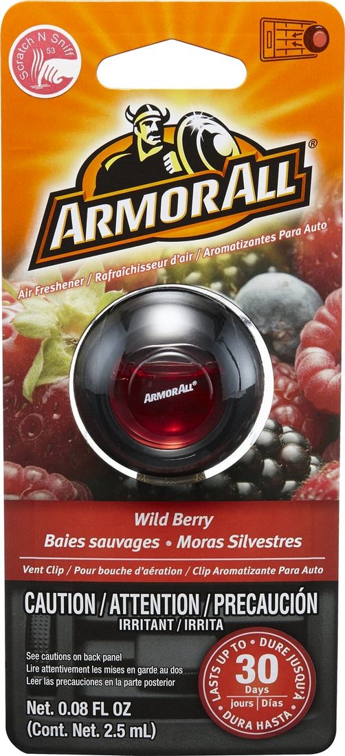 Armor All Vent Clip Air Freshener, Wild Berry, 1 ct