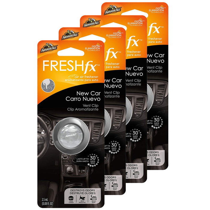 Armor All Fresh FX Air Freshner Vent Clip, New Car Scent , 4 ct