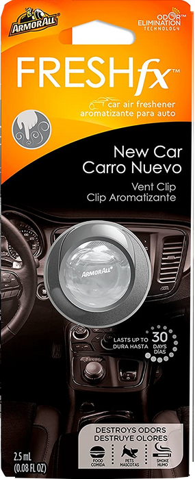 Armor All Fresh FX Car Air Freshner Vent Clip, New Car Scent, 2.5 ml