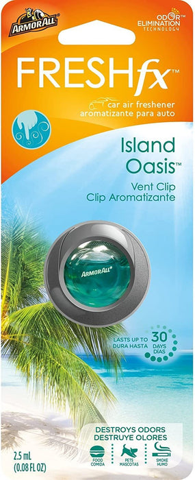 Armor All Fresh FX Air Freshner Vent Clip, Island Oasis Scent , 0.8 oz