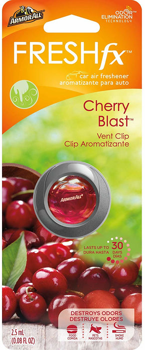 Armor All Fresh FX Car Air Freshner Vent Clip, Cherry Blast Scent, 2.5 ml