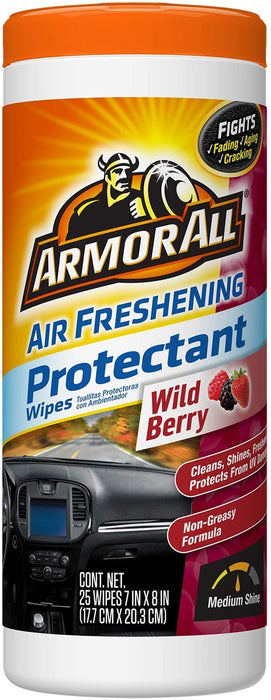 Armor All Air Freshning Protectant Wipes, Wild Berry Scent , 25 ct