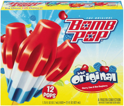 Bomb Pop Original Ice Pop, 12 ct