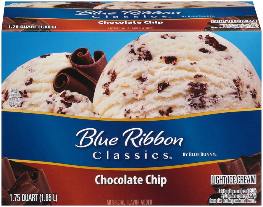 Blue Bunny Blue Ribbon Classics Chocolate Chip Light Ice Cream, 56 oz