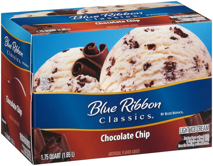 Blue Bunny Blue Ribbon Classics Chocolate Chip Light Ice Cream, 56 oz