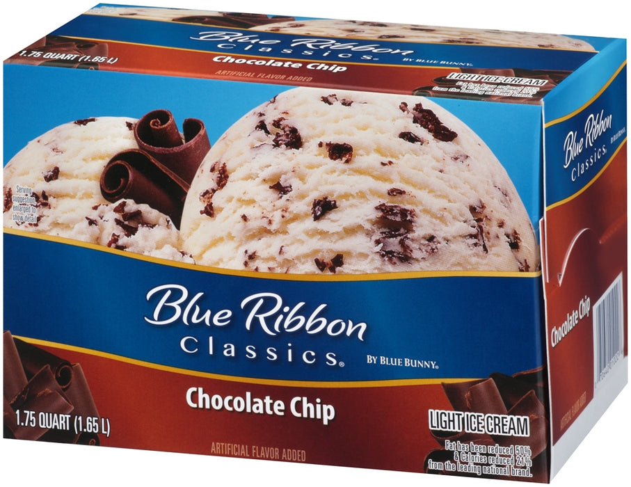 Blue Bunny Blue Ribbon Classics Chocolate Chip Light Ice Cream, 56 oz