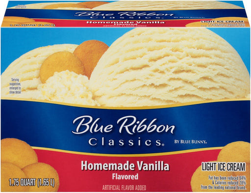 Blue Bunny Blue Ribbon Classics Homemade Vanilla Light Ice Cream, 56 oz