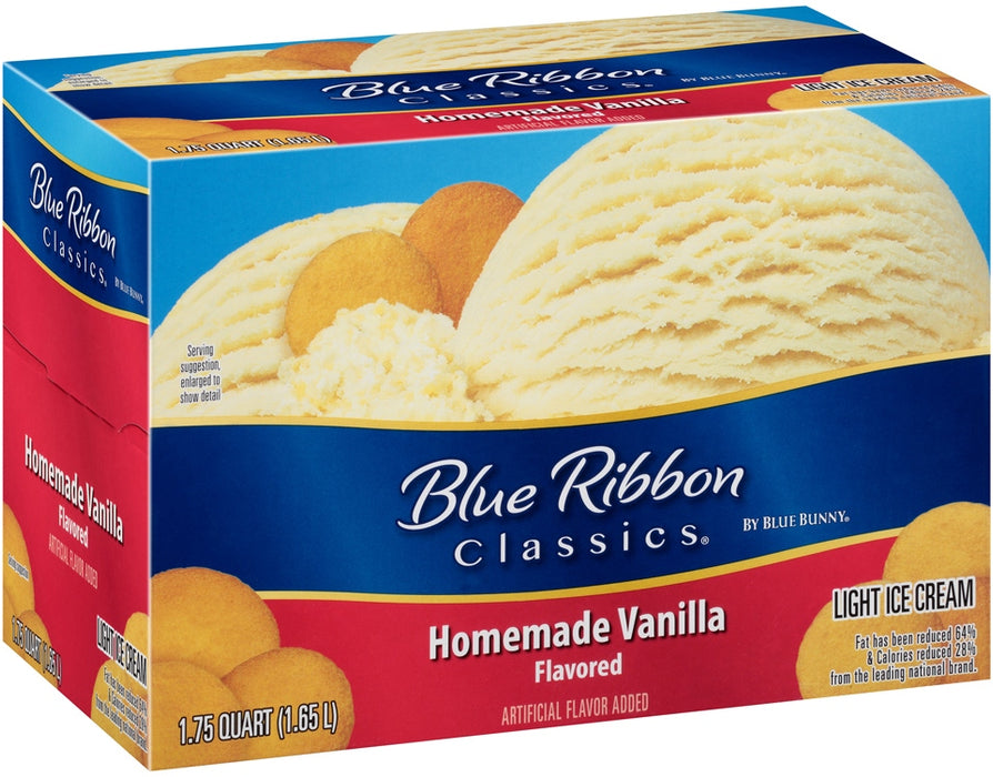 Blue Bunny Blue Ribbon Classics Homemade Vanilla Light Ice Cream, 56 oz