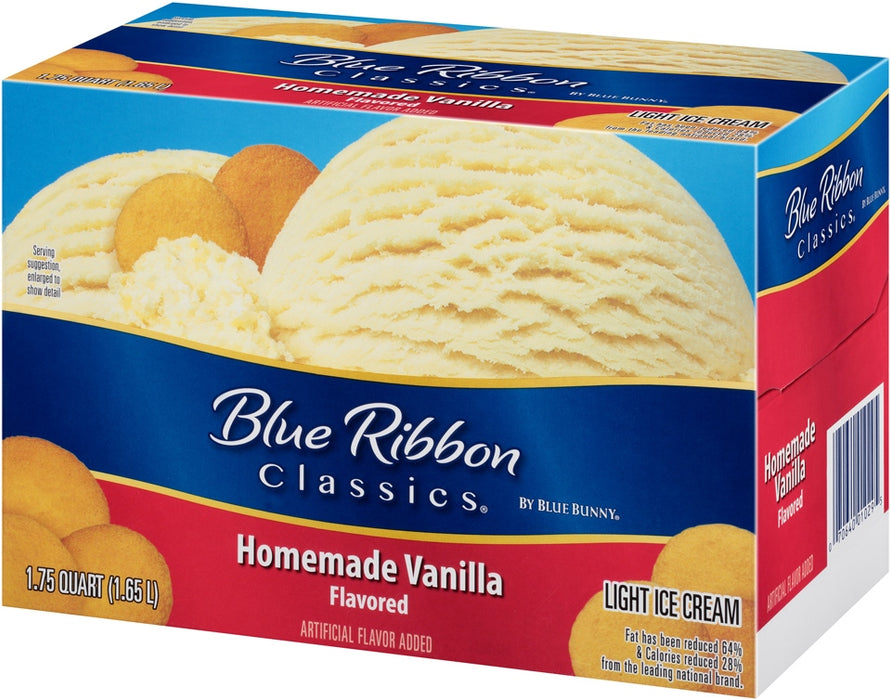 Blue Bunny Blue Ribbon Classics Homemade Vanilla Light Ice Cream, 56 oz