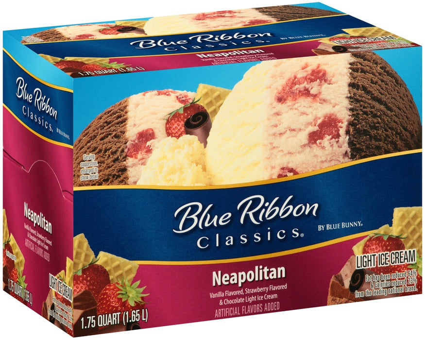 Blue Bunny Blue Ribbon Classics Neapolitan Light Ice Cream, 56 oz