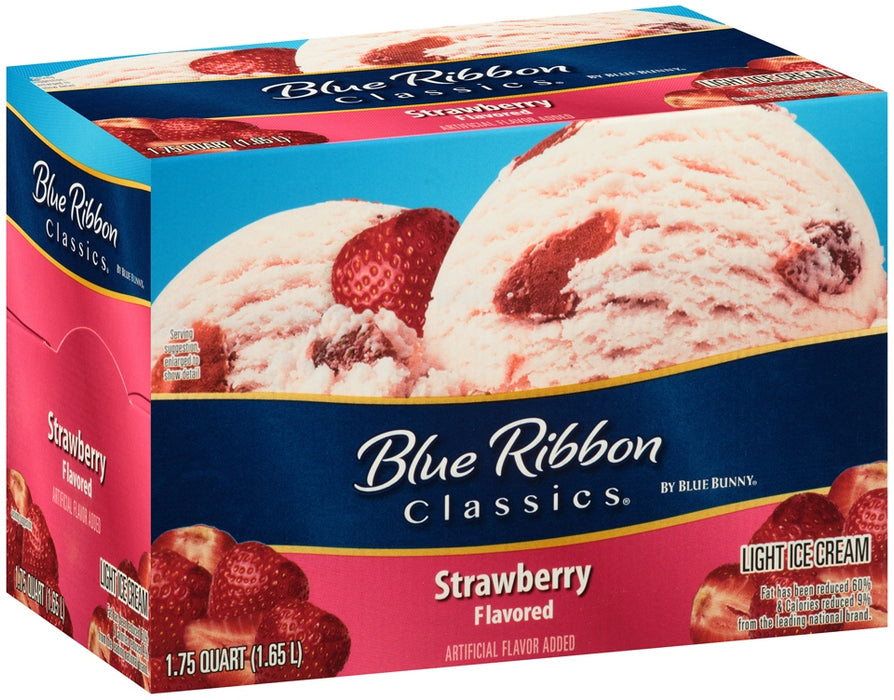 Blue Bunny Blue Ribbon Classics Strawberry Light Ice Cream, 56 oz