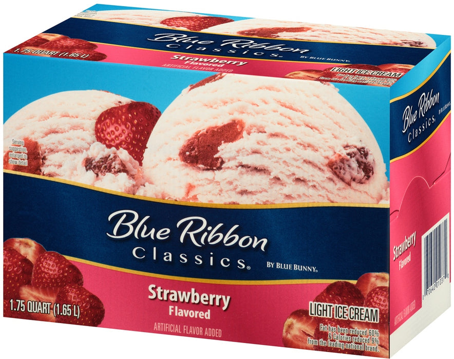 Blue Bunny Blue Ribbon Classics Strawberry Light Ice Cream, 56 oz