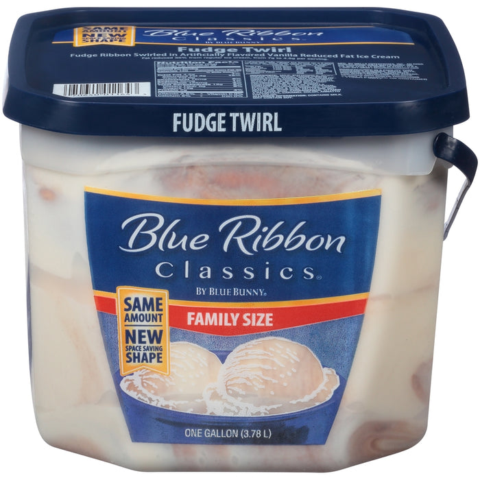 Blue Bunny Blue Ribbon Classics Fudge Twirl Reduced Fat Ice Cream, 1 gal.