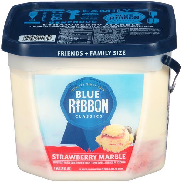 Blue Bunny Blue Ribbon Classics Strawberry Marble Ice Cream, 3.78 L