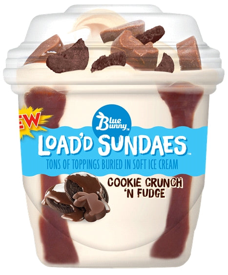 Blue Bunny Cookie Crunch 'N Fudge Load'd Sundaes, 8.5 oz