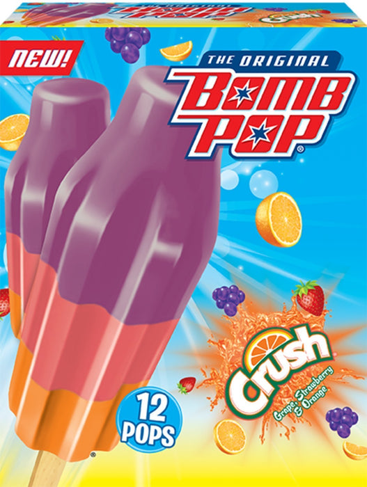 Bomb Pop Crush Flavored Popsicles , 12 ct