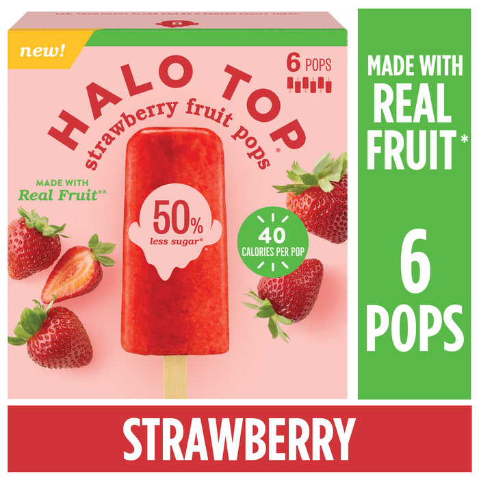 Halo Top Strawberry Fruit Popsicles , 6 ct