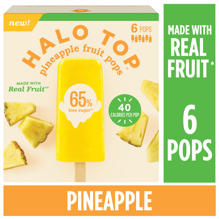 Halo Top Pineapple Fruit Popsicles , 6 ct
