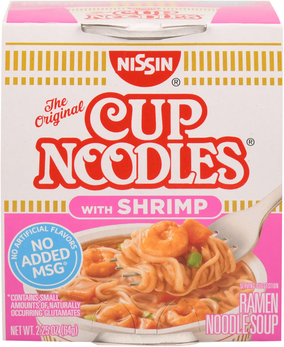 Nissin Cup Noodles With Shrimp Flavor Soup, 2.25 oz