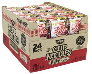Nissin Cup Noodles Beef Flavor Value Pack, 24 x 2.25 oz
