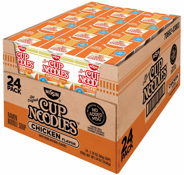 Nissin Chicken Flavor Cup Noodles Value Pack, 24 x 2.25 oz