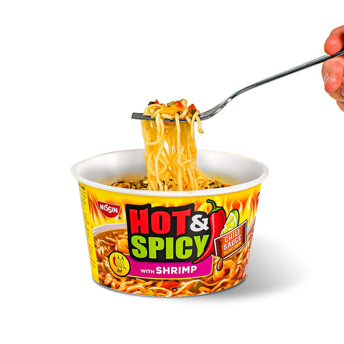 Nissin Hot & Spicy Ramen Noodle Soup With Shrimp , 3.27 oz